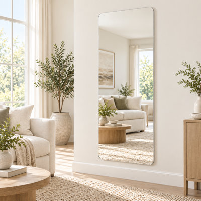 65" x 24" Frameless Full Length Wall Mirror with 5mm HD Silver Glass and Shatter-Resistant Safety Backing