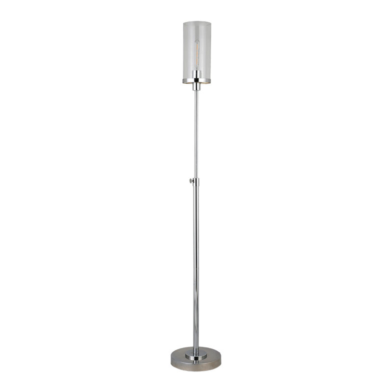 Frieda 54.5'' Torchiere Floor Lamp, Polished Nickel, Clear