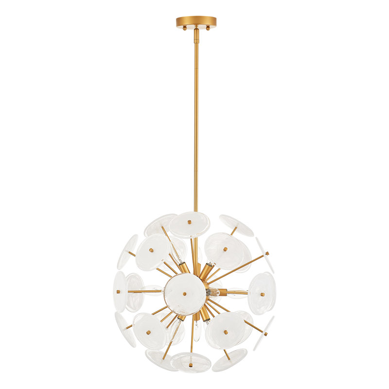 12-Light Dimmable Unique Glass Chandelier