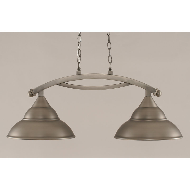 Eisenhauer 2 - Light Kitchen Island Linear Pendant, Brushed Nickel