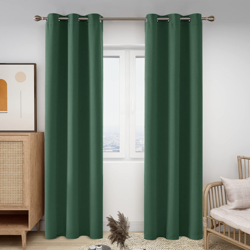 Grommet Top Thermal Insulated Room Darkening Window Curtain Panels (Set of 2), Purple Grape, 38" W x 84" L
