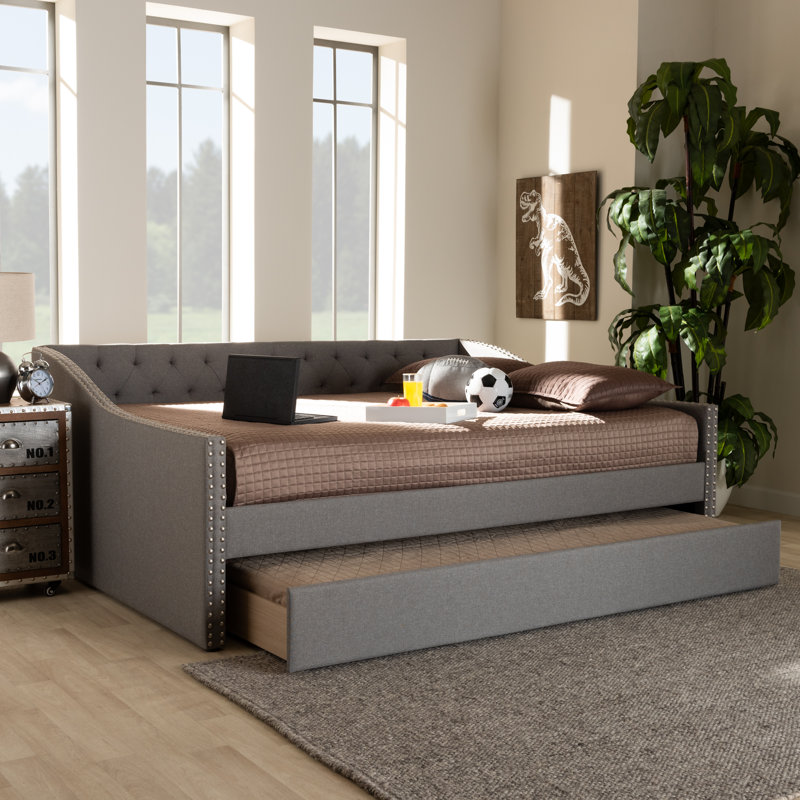 Weldon Upholstered Daybed, Light Gray, Queen
