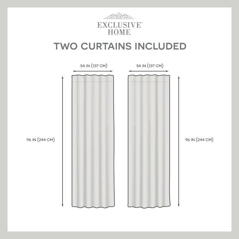 Dare Room Darkening Curtain Pair, Black, 54" W x 96" L