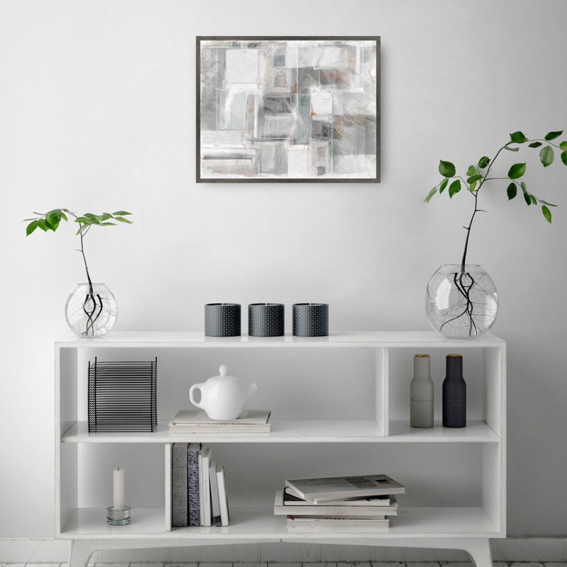 «Cubist II» par Studio Arts, reproduction d'art sur toile, H 43 po x l 57 po x P 1,5 po, Cadre couleur acier