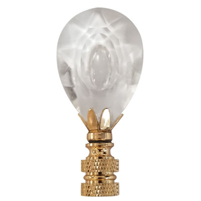 Center Cut Design Faceted Crystal Lamp Finial