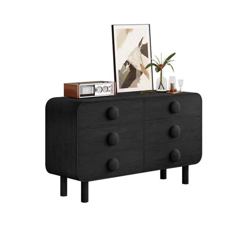 Commode d'appoint nordique de style rétro, Noir