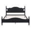 Cadre de lit plateforme en bois grand format, lit plateforme de style rétro avec support en lattes de bois, noir-329278157-329278146