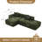 Boneless 106''W Sherpa 5-Seater L-Shape Sectional Sofa Modular Corner Couch With Chaise Lounge & 4 Pillows-753022333-753022332