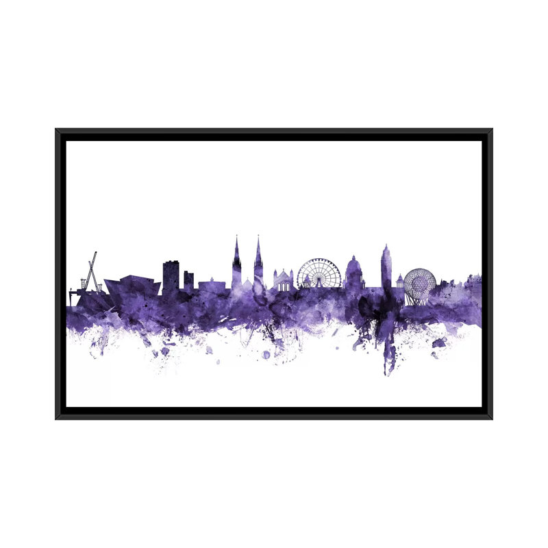 « belfast, northern ireland horizon » par michael tompsett, impression sur toile tendue, H 18 po x l 26 po x P 1,5 po