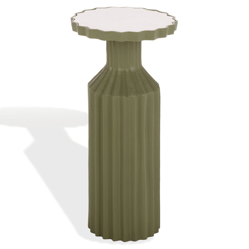 Table d'appoint Cindylyn, Vert olive / blanc