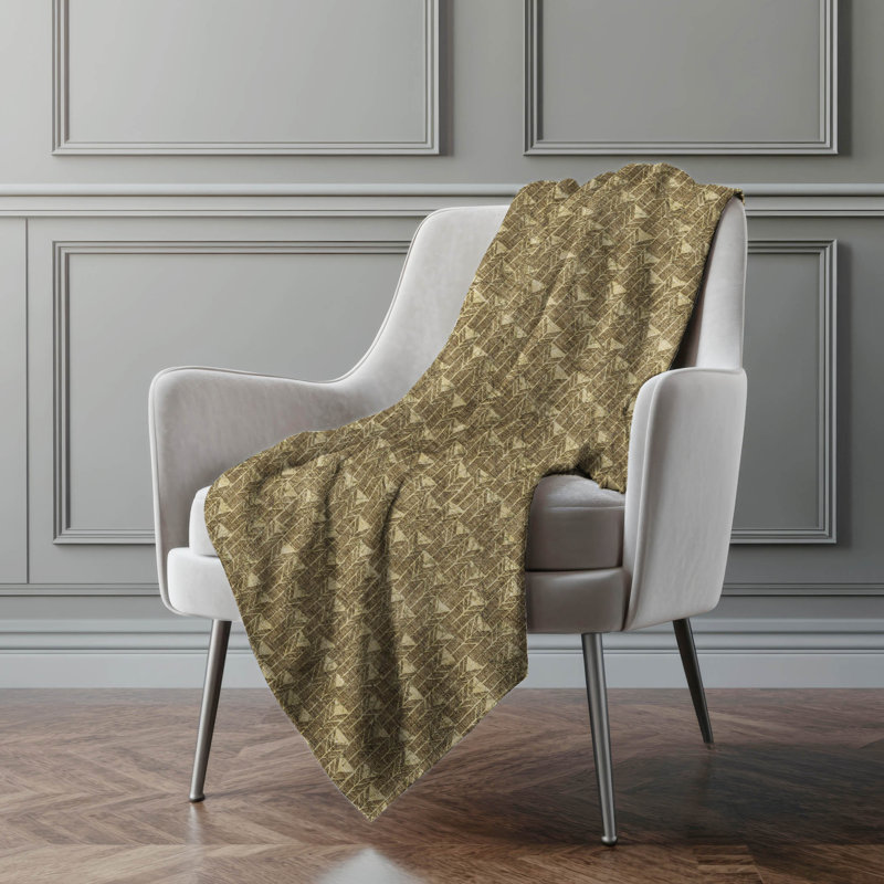 Jeté en sherpa Addison, Motif géométrique brun