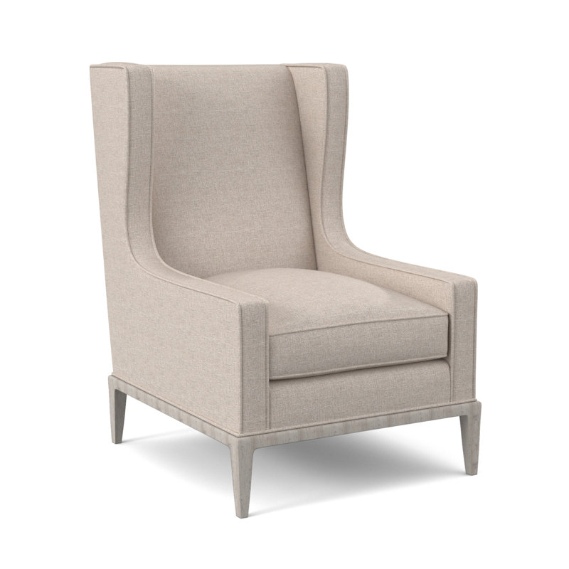 Claxton Upholstered Wingback Chair, Elise Linen, Bisque