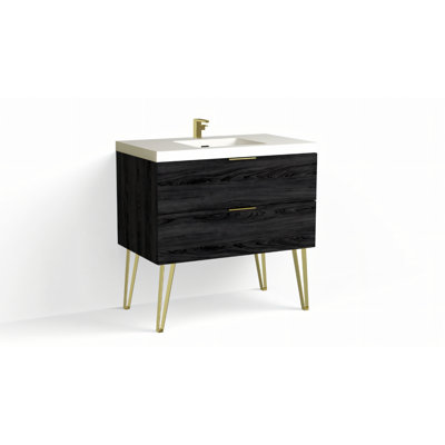 Avila 36" W Freestanding Single Bathroom Vanity with Dawson Leg