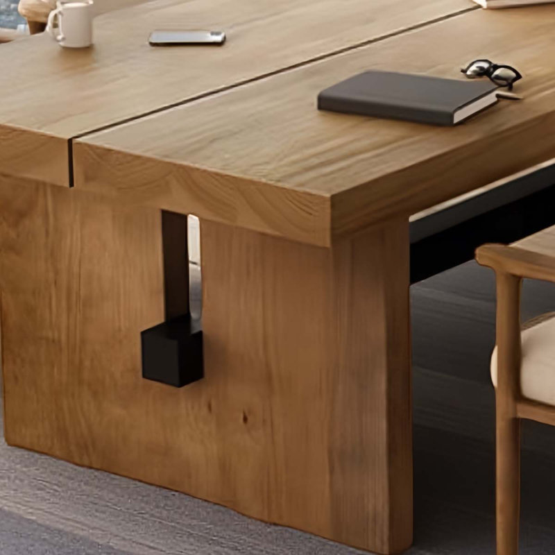 Table de conférence rectangulaire en bois massif, H 29,53 po x L 118,11 po x l 39,37 po