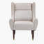 Chaise d'appoint moderne à oreilles rembourrée beige en bois massif avec meubles de luxe au design épuré 1pc-1206947860