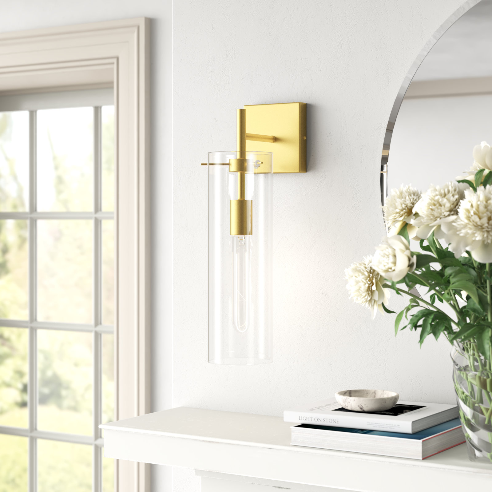 Sabbia Single Light Iron Dimmable Wall Sconces, Brass