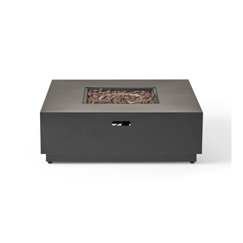 WELLINGTON 40” SQUARE FIRE PIT-50, Dark Gray