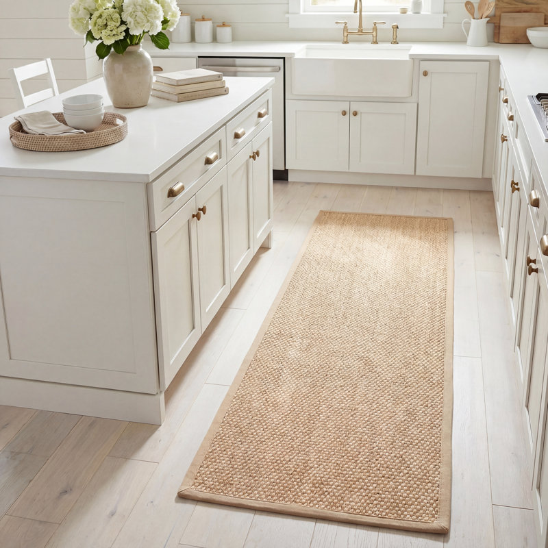 Tapis en fibre de sisal Chaisson, Tapis de couloir 2 pi 6 po x 8 pi