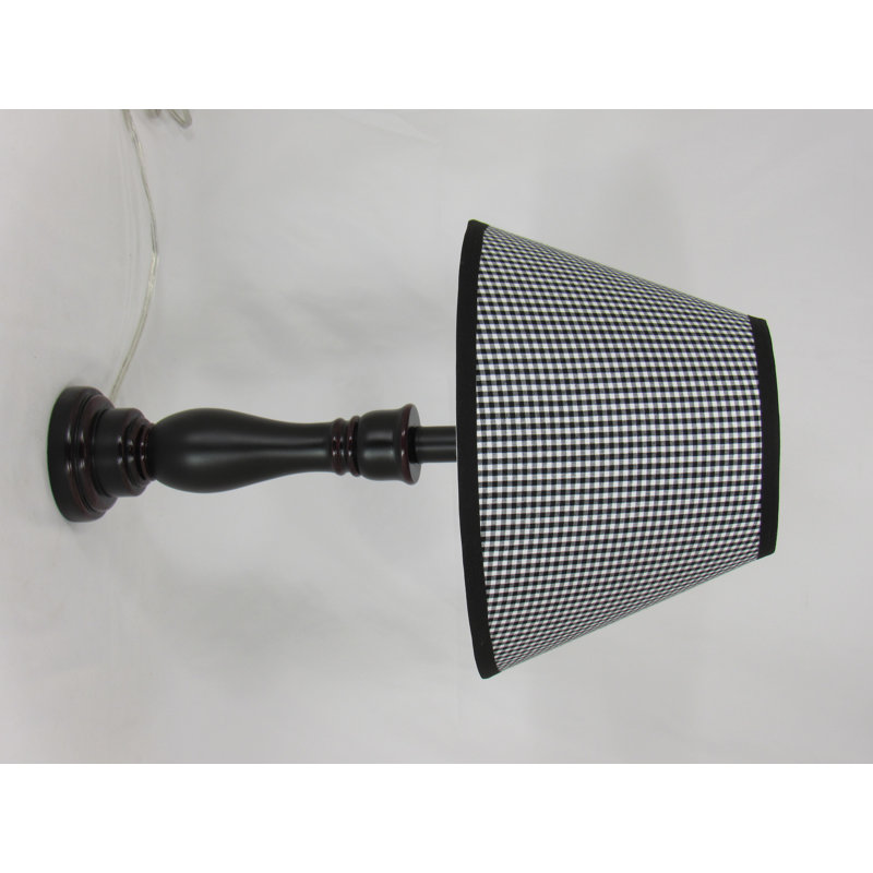 Jaylem Cody Resin Accent Lamp with Black and White Check Lamp Shade