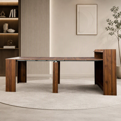 Modern Extendable Dining Table with Storage