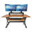  46 in. Beige Height Adjustable Standing Desk Converter with Double Monitor Mount Stand and Deep Keyboard Tray-563316690