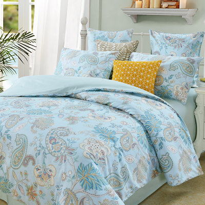  Ensemble de housse de couette 100% coton 800TC 800TC, ensemble de literie à motif damassé bohème de luxe rétro classique bleu, motif botanique esthétique pour chambre d'amis