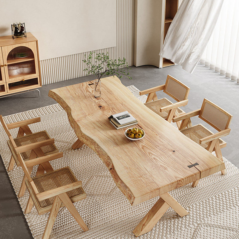 Table de salle à manger 55,12 po Nordic Wabi-Sabi, H 29,53 po x l 55,12 po x P 23,62 po