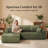 109“ Boneless Couch L-Shaped Sectional Sofa Upholstery Sofa Cloud Modular Couch with Chaise 2 - Piece No Assembly Required Corduroy Fabric Free Combination Cloud Sectional Couch with L-Shape Chaise Deep Seat Modular Sofa for Living Room Bedroom.-197222372-199355541