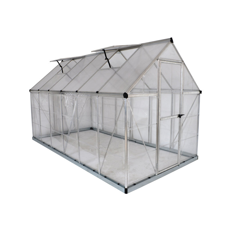 Hybrid 6 Ft W x 12 Ft D Hobby Greenhouse, Silver