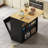 Drop Leaf Rolling Portable Kitchen Island Cart With Double Tilt Out 10 Gallon Garbage Bin Trash Can Storage Cabinet With Power Outlet And Wheels-41375151