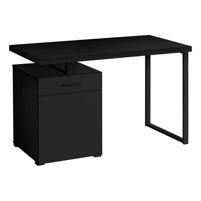 Computer Desk, Home Office, Laptop, Left, Right Set-up, Storage Drawers, 48"L, Work, Metal, Black/Black