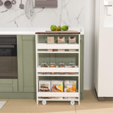 Slim Rolling Cart - 4 Tier Mobile Shelving Unit With Wheels For Kitchen, Bathroom, And Narrow Spaces