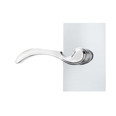 Faux levier Bravura 903-8 sur rosette contemporaine rectangulaire en chrome poli - droite