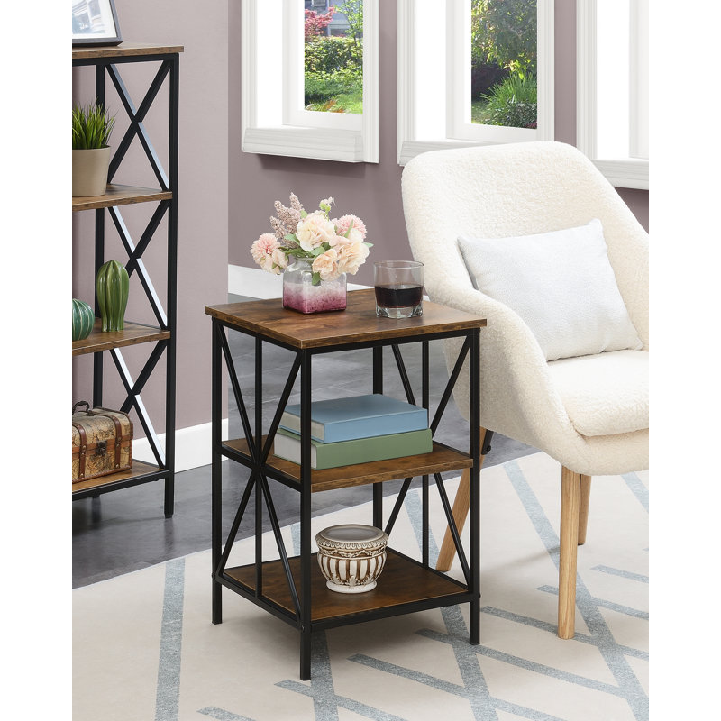 Jaisen End Table, Barnwood Top/Black Base