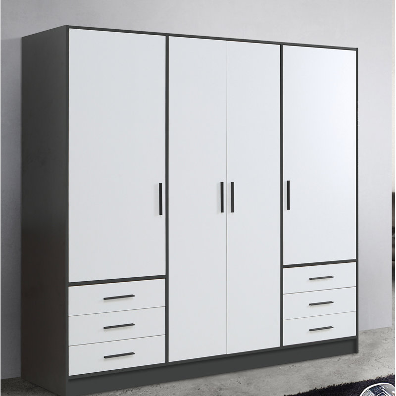 Armoire Shoaf, Noir mat / blanc mat