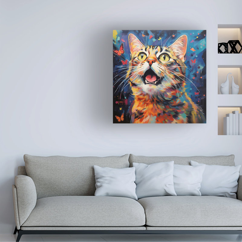 Animals Butterfly Dance On Canvas Print, 24" H x 24" W x 2" D