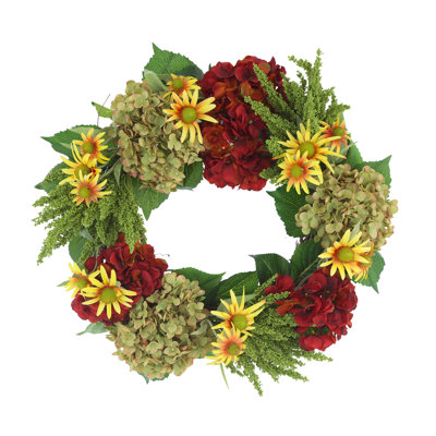 23" Fall Rudbeckia and Hydrangea Wreath