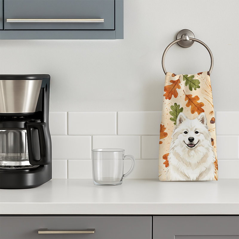 Serviette de cuisine tricolore Sheltie, Cream Samoyed