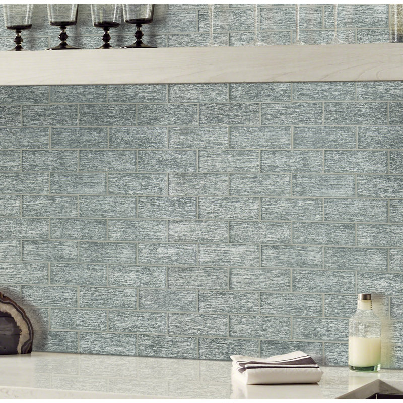 Subway 12 in. x 12 in. Glossy Glass Mosaic Wall Tile, Elaris