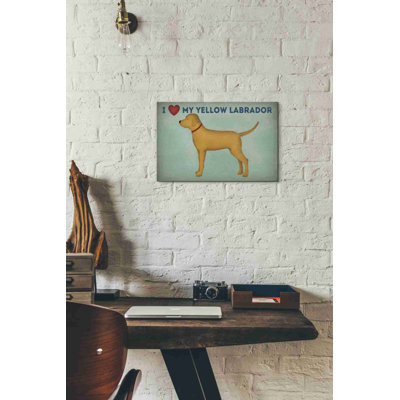 «Golden Dog Love I» par Ryan Fowler - impression sur toile tendue