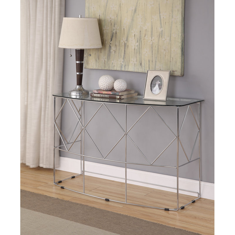 Hilkea 45.5'' Glass Top Console Table