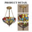 Lustre rustique Masek Tiffany (lumière chaude E26 × 2 incluse)