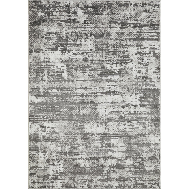 Tapis abstrait en polypropylène tissé à la main Sharitta, Rectangle 2 pi x 3 pi