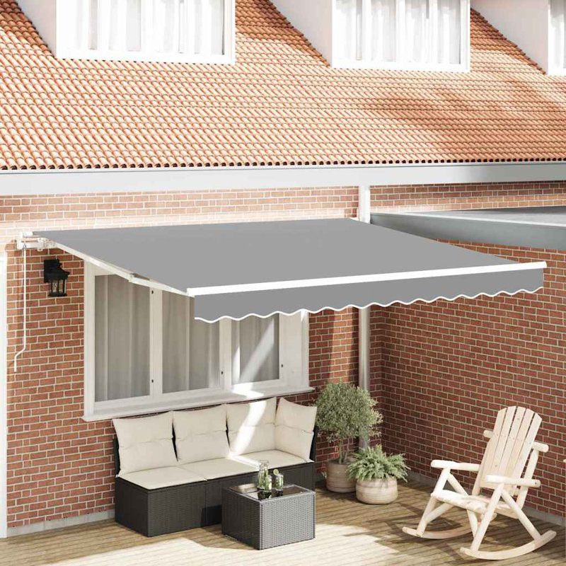 VidaXL Retractable Door / Window Awning, 350 cm W x 250 cm D, White