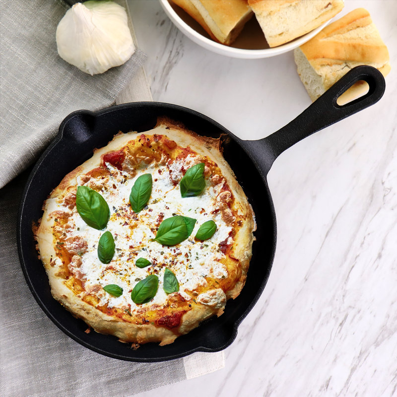 Preseasoned Black Cast Iron Fry Pan Set, 10 and 8 Inch