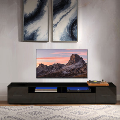 Dett 82.61''W Storage Media Console TV Stand with Cable Management Holes -  Ivy Bronx, 65133383FF1143C291720C0089749CCD