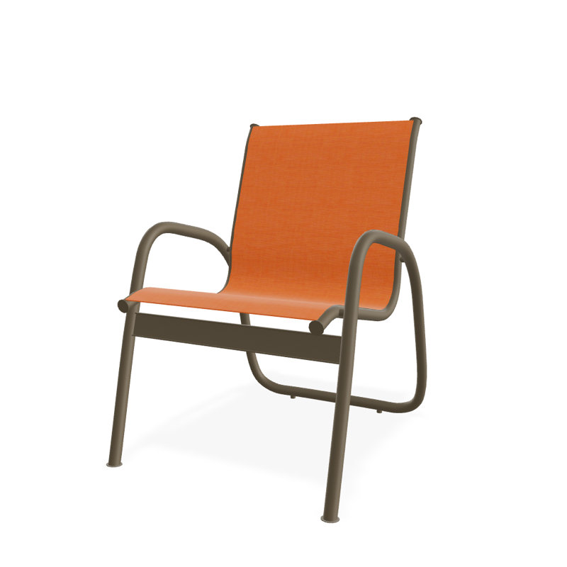 Fauteuil de patio Gardenella, Bois de plage texturé, Toile Sunbrella® tangerine