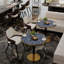 Round Modern Dinning Table 31.5 inches Bistro Table Tulip Table with Faux Marble top,Easy Assemble,Sturdy Metal Frame Diameter