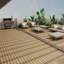 Paquet de 11 tuiles de patio en bois-plastique composite pour terrasse-124010512-124010515