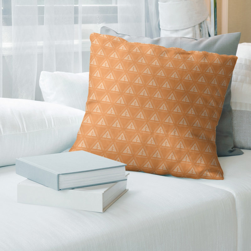 Coussin Theo Nath, 14 po x 14 po, Duvet synthétique, Orange frais